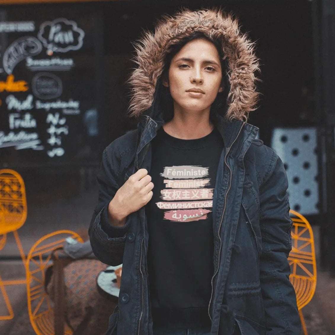 Sweat-Shirt Premium Féministe - Traduction Féministe LES COLLEUSES féministe