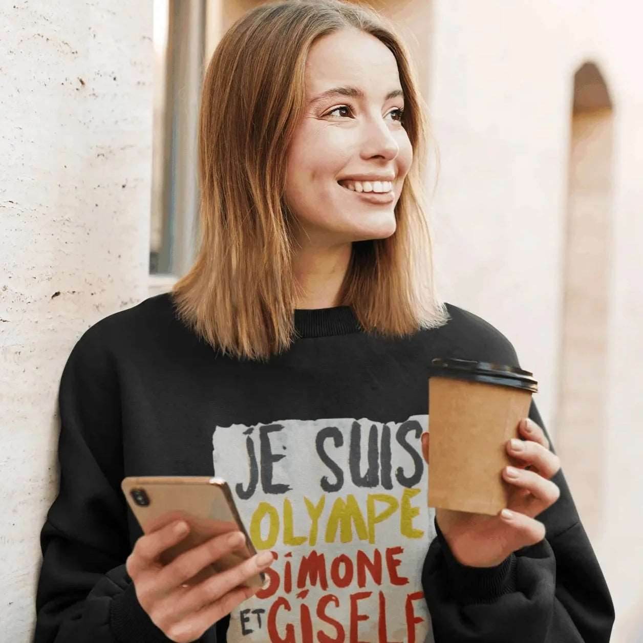 Sweat-Shirt Premium Féministe - Olympe, Simone et Gisele - LES COLLEUSES