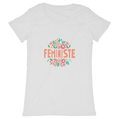 T-Shirt Col Rond - Feministe Coeur - face_blanc