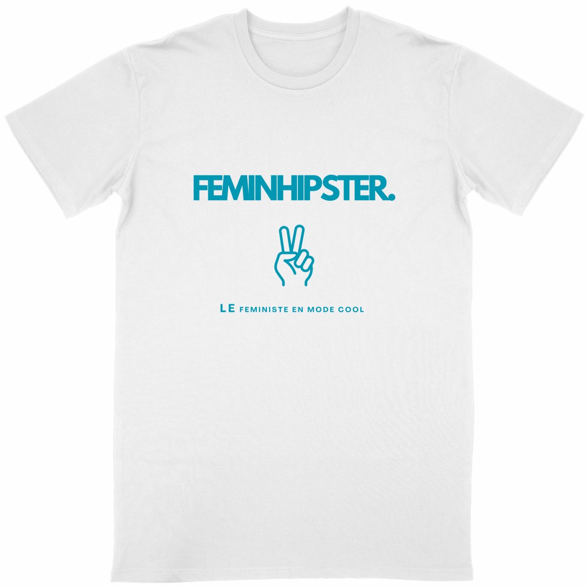 T-Shirt Unisexe - Feminhipster - face_blanc