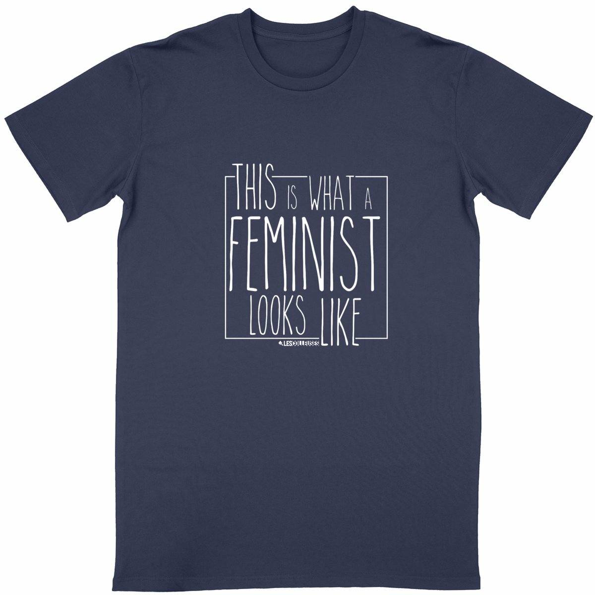 T-Shirt Unisexe - This Is What A Feminist Looks Like (Blanc) - face_bleumarine