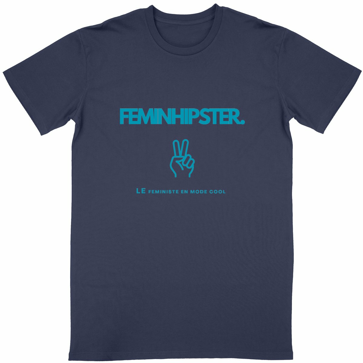 T-Shirt Unisexe - Feminhipster - face_bleumarine
