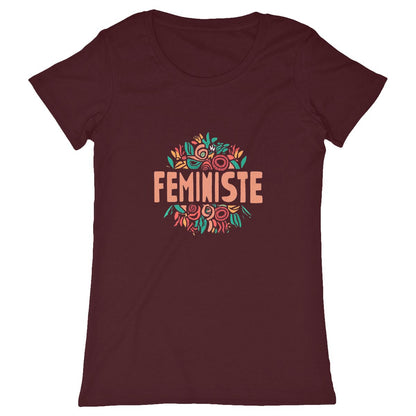 T-Shirt Col Rond - Feministe Coeur - face_bordeaux