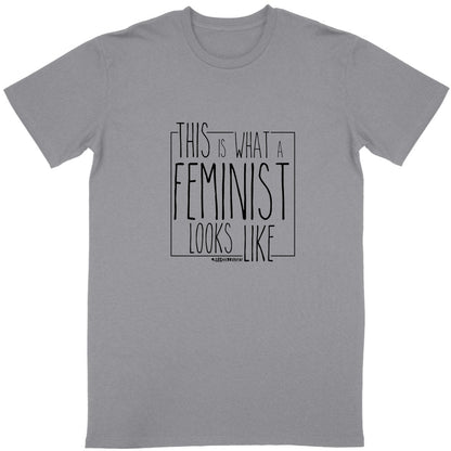 T-Shirt Unisexe - This Is What A Feminist Looks Like (Blanc) - face_gris