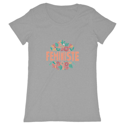T-Shirt Col Rond - Feministe Coeur - face_gris