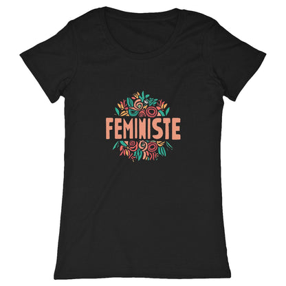 T-Shirt Col Rond - Feministe Coeur - face_noir