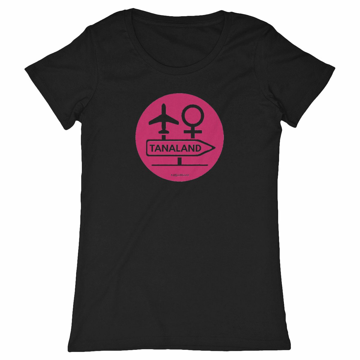 T-Shirt Col Rond - TANALAND - face_noir