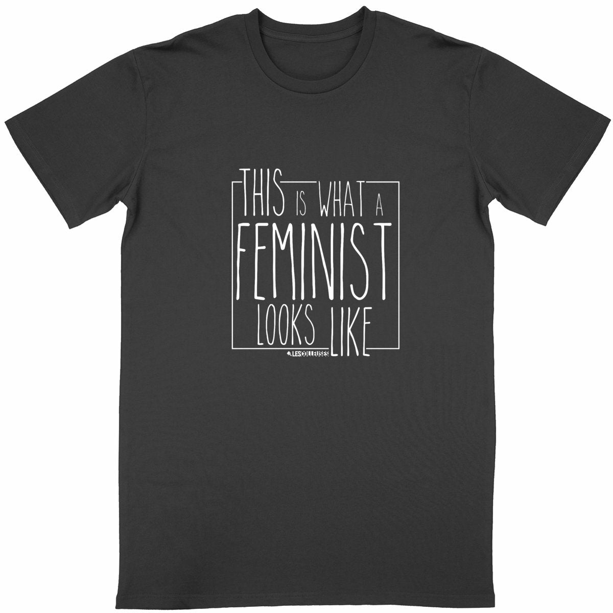 T-Shirt Unisexe - This Is What A Feminist Looks Like (Blanc) - face_noir