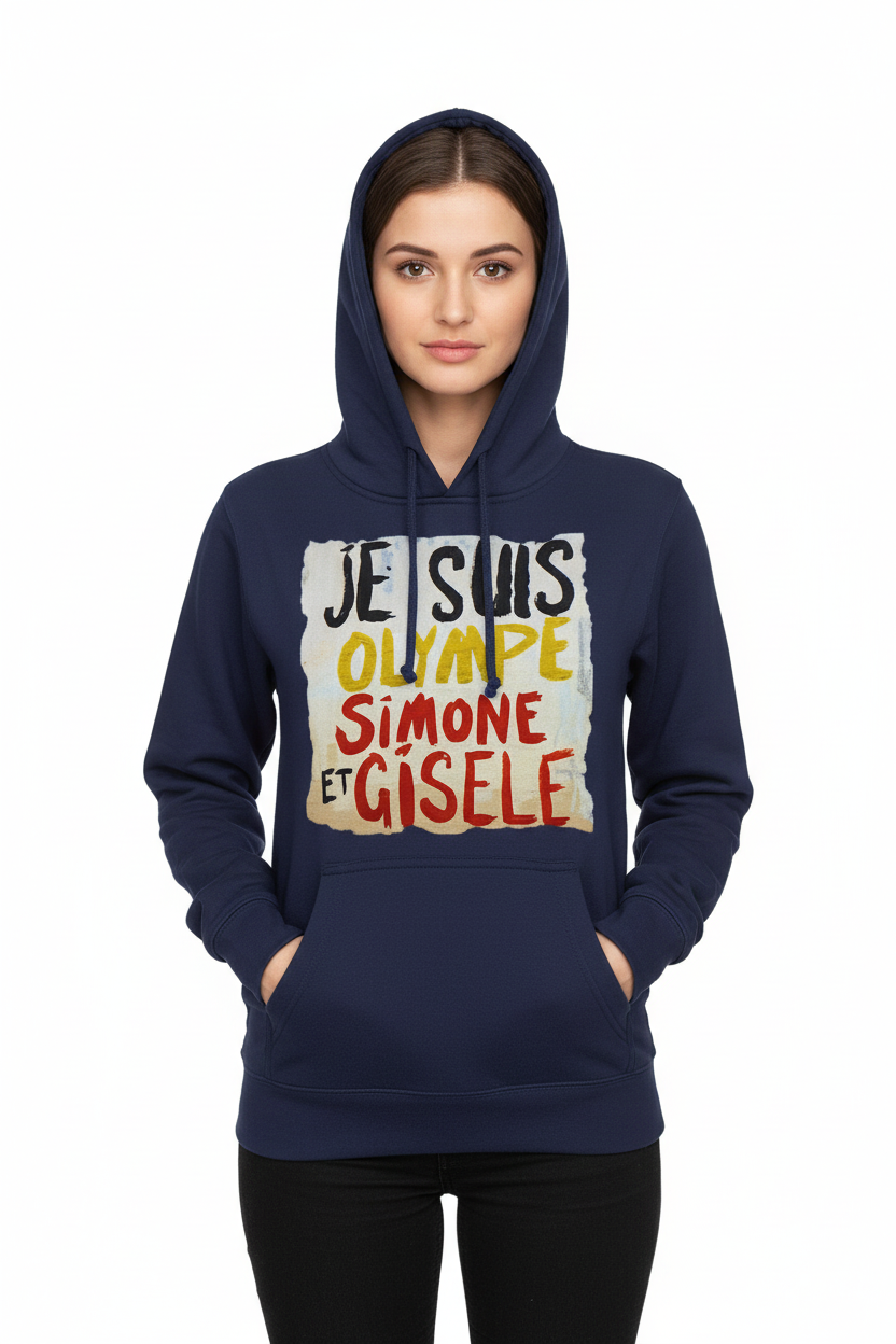 Mannequin portant le sweat bleu marine